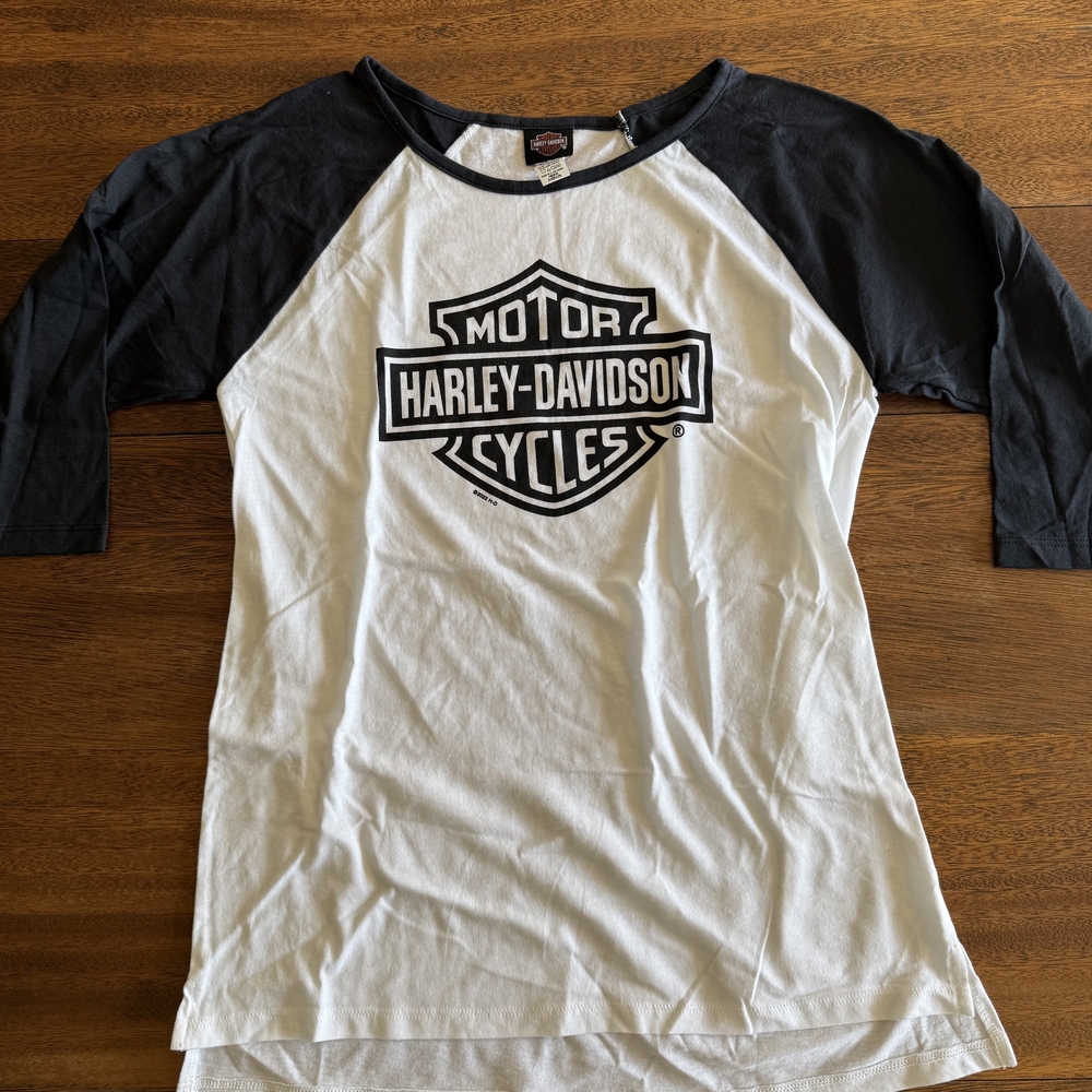 Harley-Davidson Black and White Long Sleeve Tee